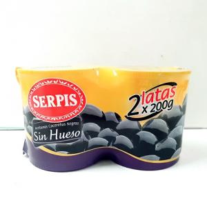 Olivas negras sin hueso SERPIS Pack 2
