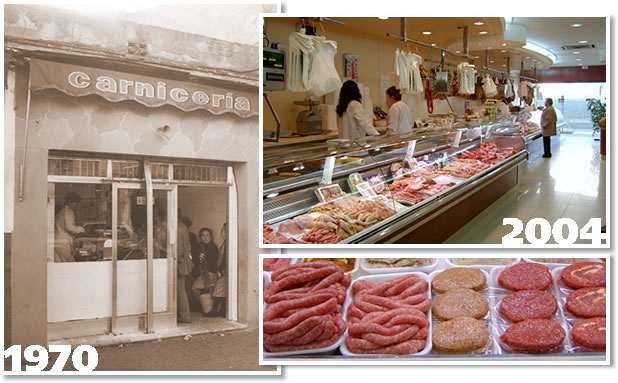 Varias im&aacute;genes de la tienda, en 1970 y en la actualidad