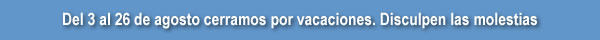 Vacaciones del 4 al 25 de Agosto
